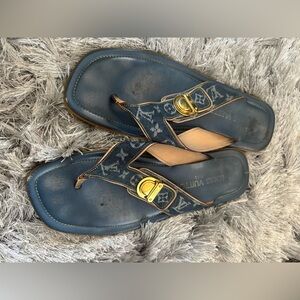 Louis Vuitton Blue Monogram Flats